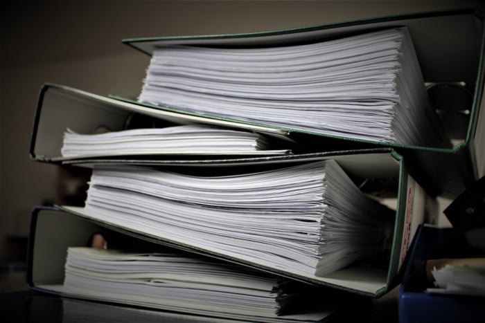 Stack of immigration forms