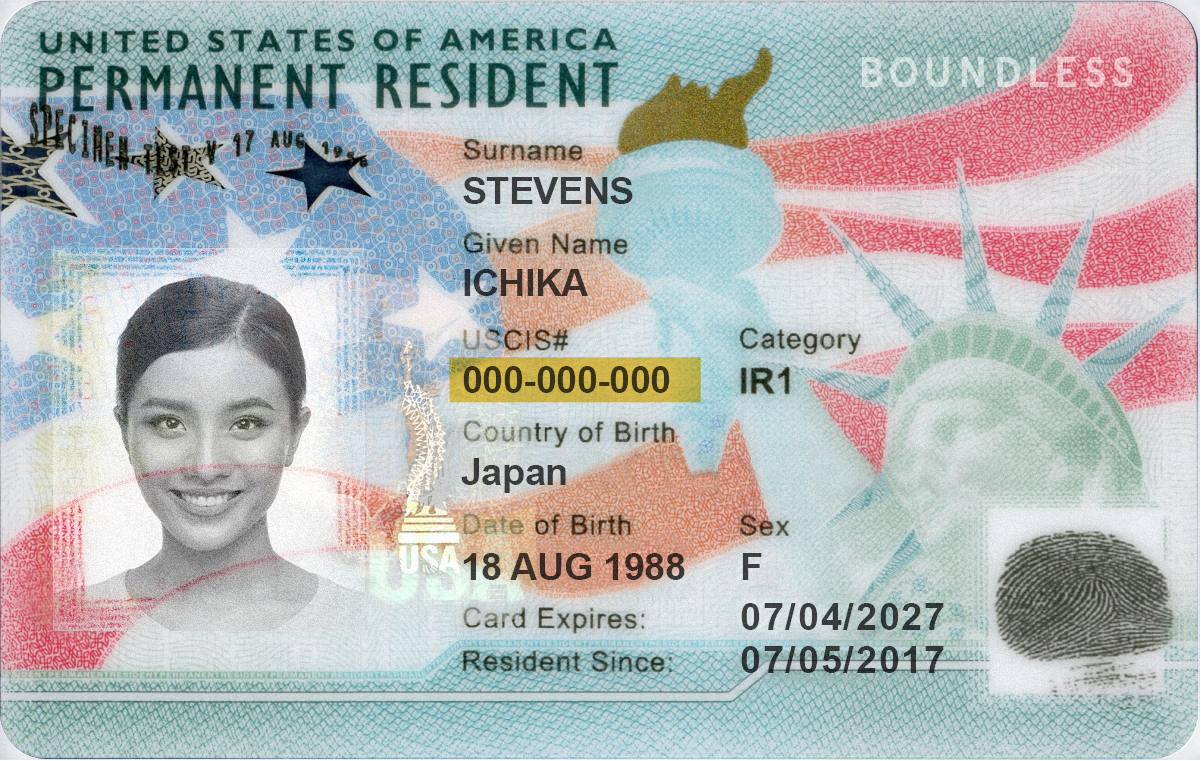 Alien number on a green card