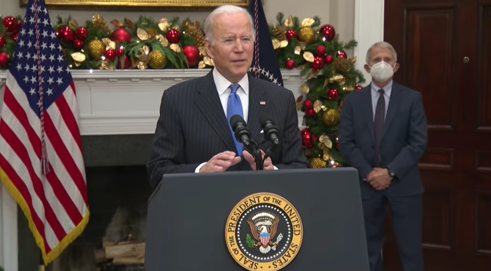 Biden at a Covid news conference 