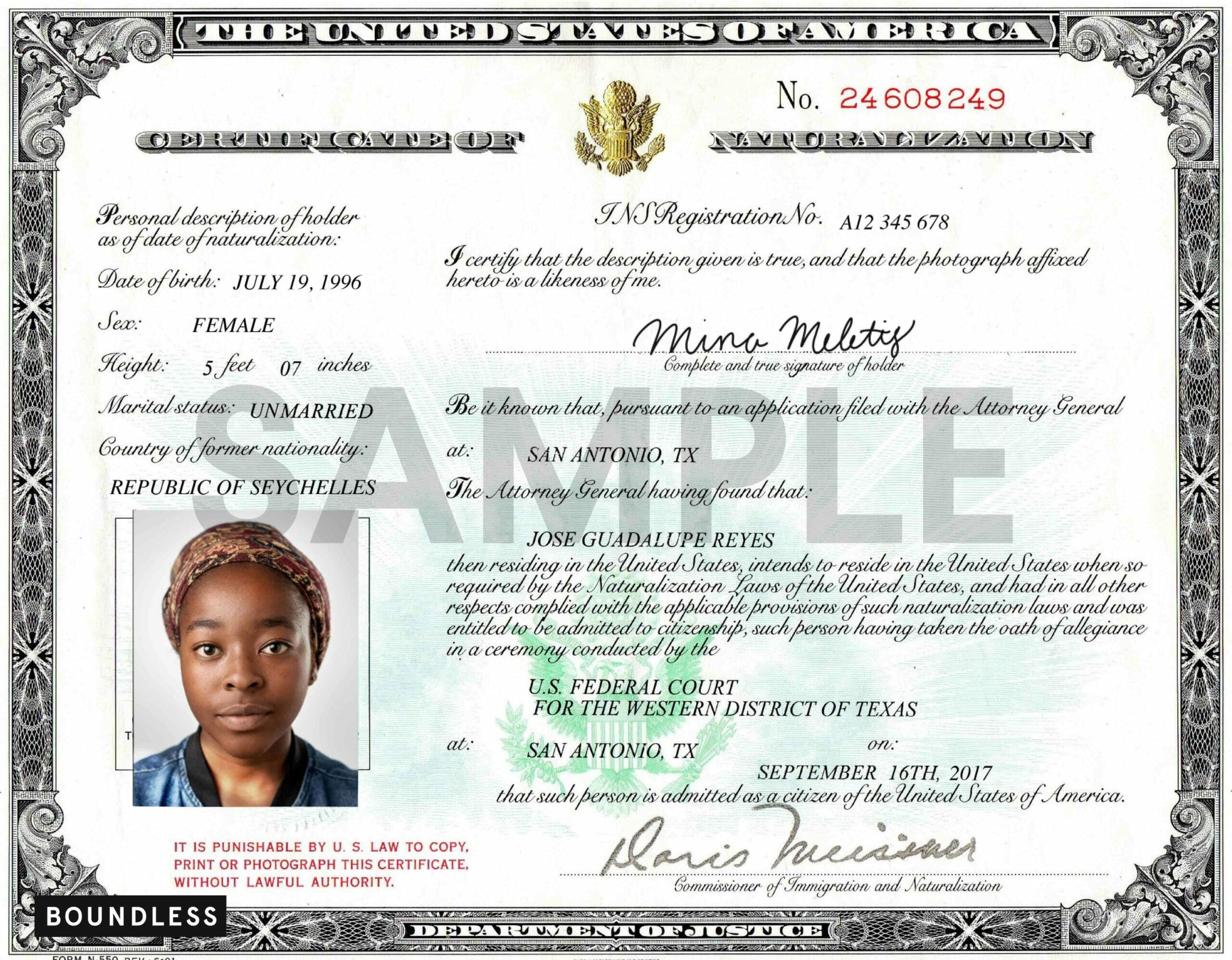 Alphabet n-565 replacement of naturalization certificate