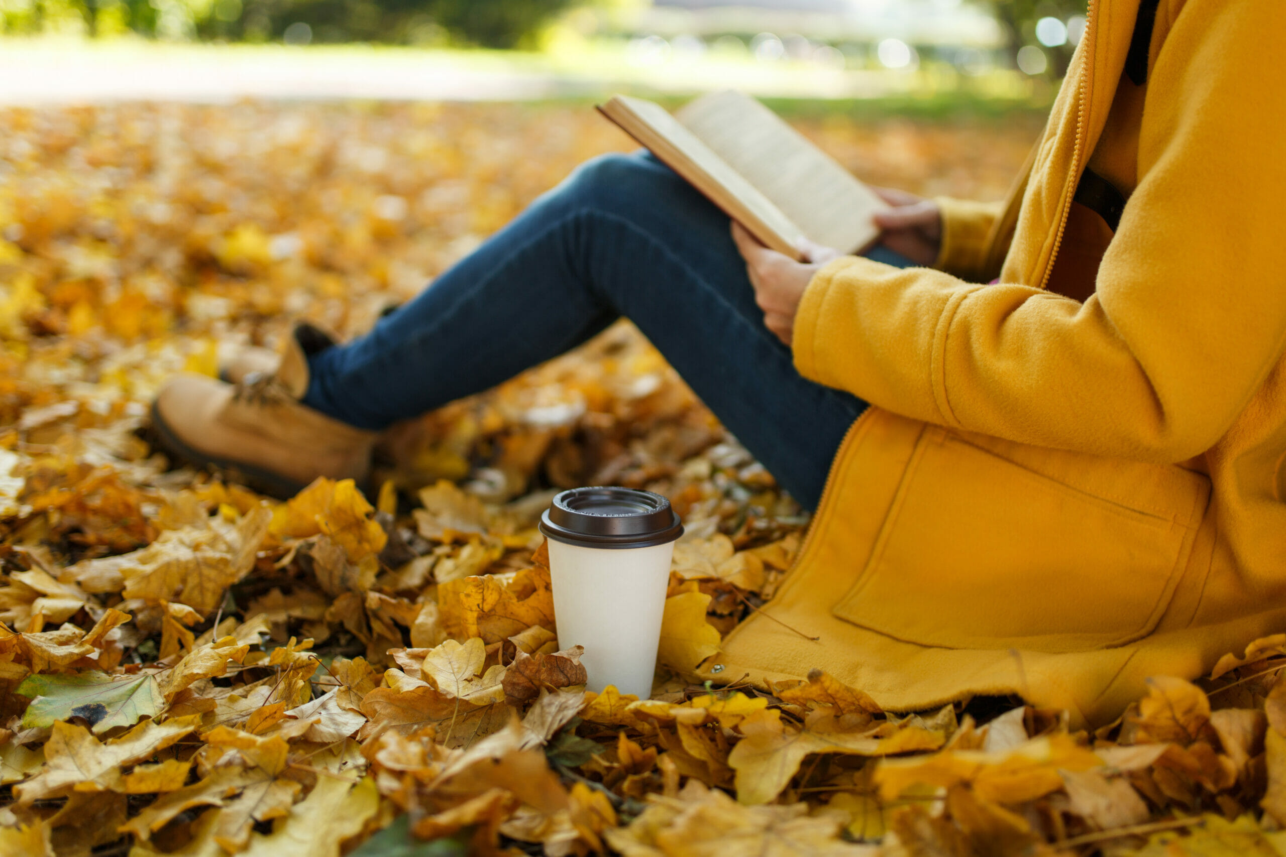 Fall reading outside