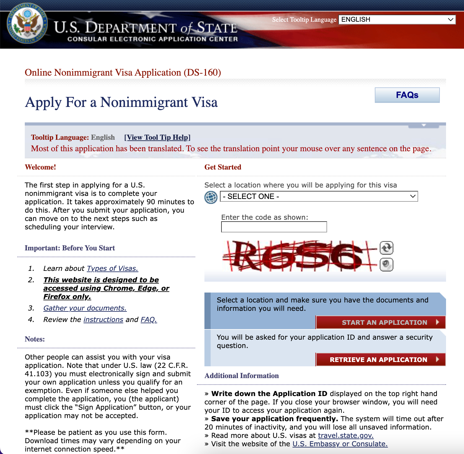 Form DS-160 Sample (Online Nonimmigrant Visa Application)