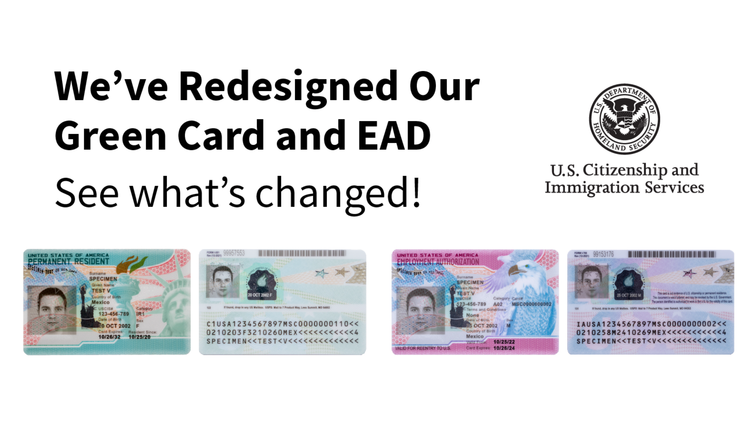 Redesigned green card