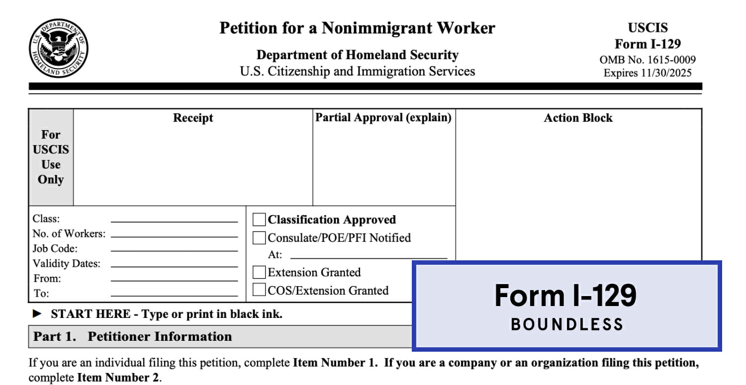 Form I-129 Petition for a Nonimmigrant Worker 2023 
