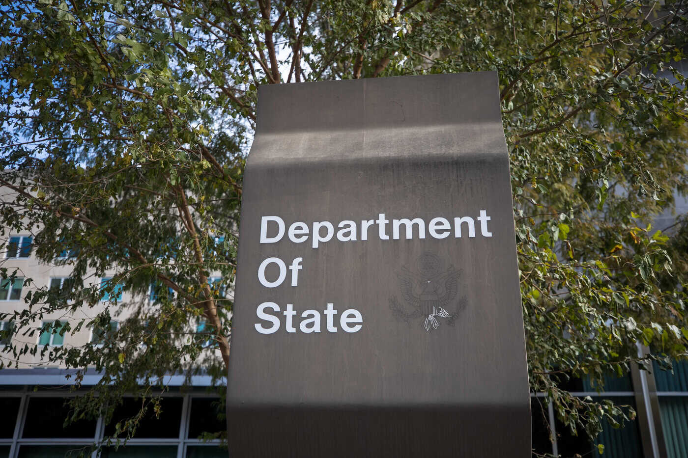 State Department Sign U.S. Tightens Rules on Where Immigrant Visa Applicants Can Interview